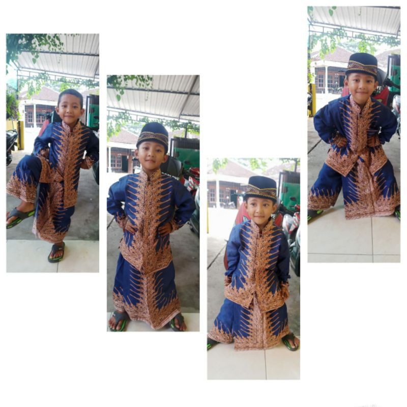 Couple set koko batik anak/ setelan sarung celana koko anak/set Sarcel koko anak