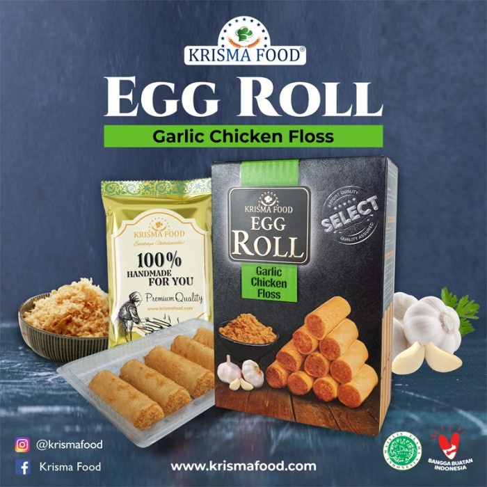 

T20R Chicken Floss Egg Roll Krisma Food Kemasan Dus - Garlic Chicken Ht501Gr