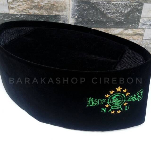 Songkok Bludru lambang NU-Songkok NU-Peci NU-Kopiah -Songkok Hitam Bludru