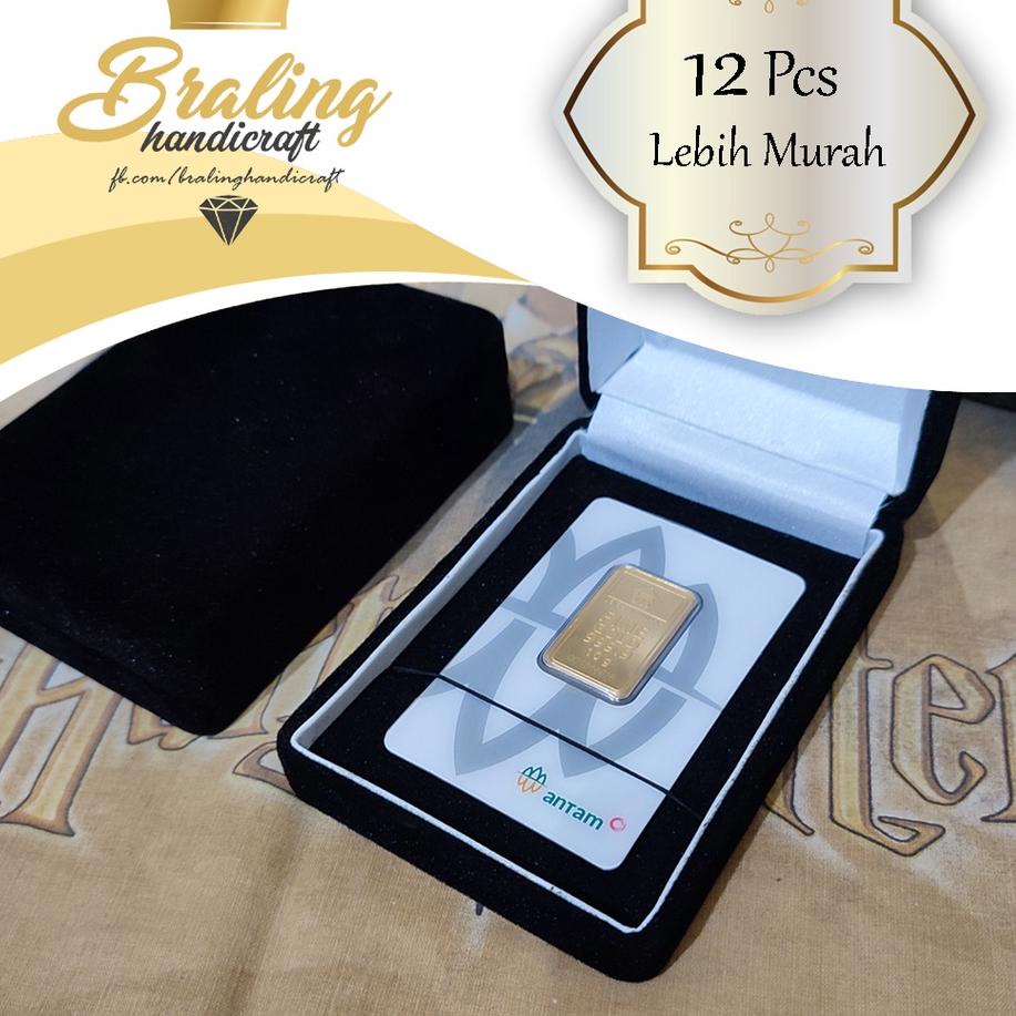 ☄️Shopeng Day Kotak Emas Antam UBS LM MiniGold Logam Mulia Bludru Velvet Hitam Besar Panjang Kotak H
