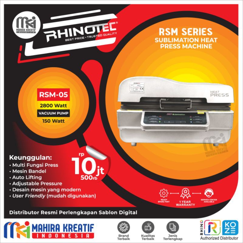 RHINOTEC HEAT SUBLIMATION PRESS MACHINE - RSM 05