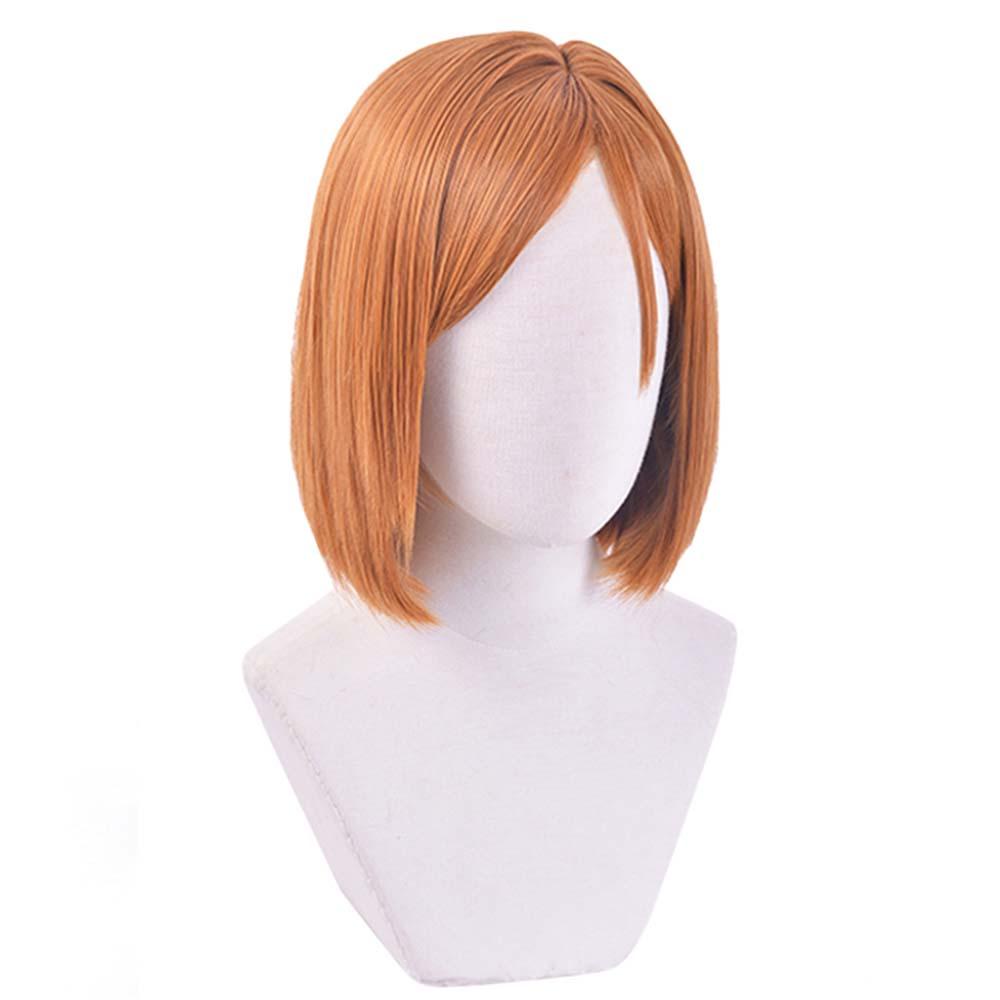 Needway Wig Cosplay Anime Coklat Rambut Sintetis Tahan Panas Pesta Bermain Peran Penuh Wig