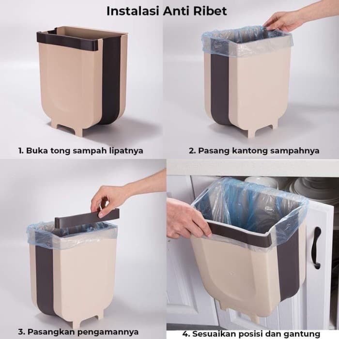 Tempat Sampah Dapur Portable Tempat Sampah Gantung Lipat Serbaguna