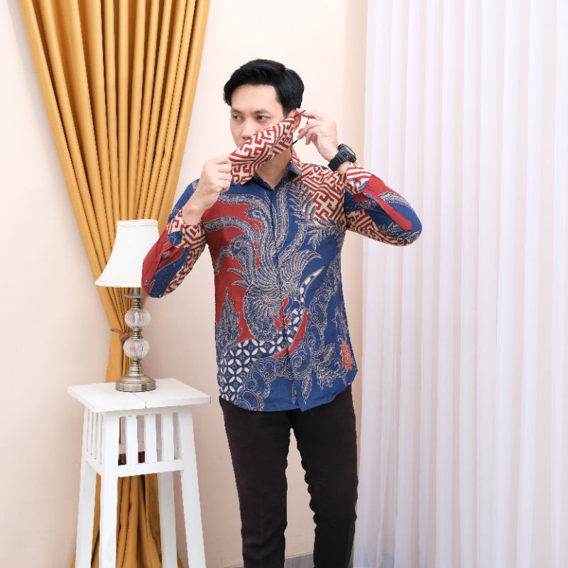 Batik Pria Modern Slimfit Batik Pria Lengan Panjang Premium Slim Fit Alisan Slim MTF02