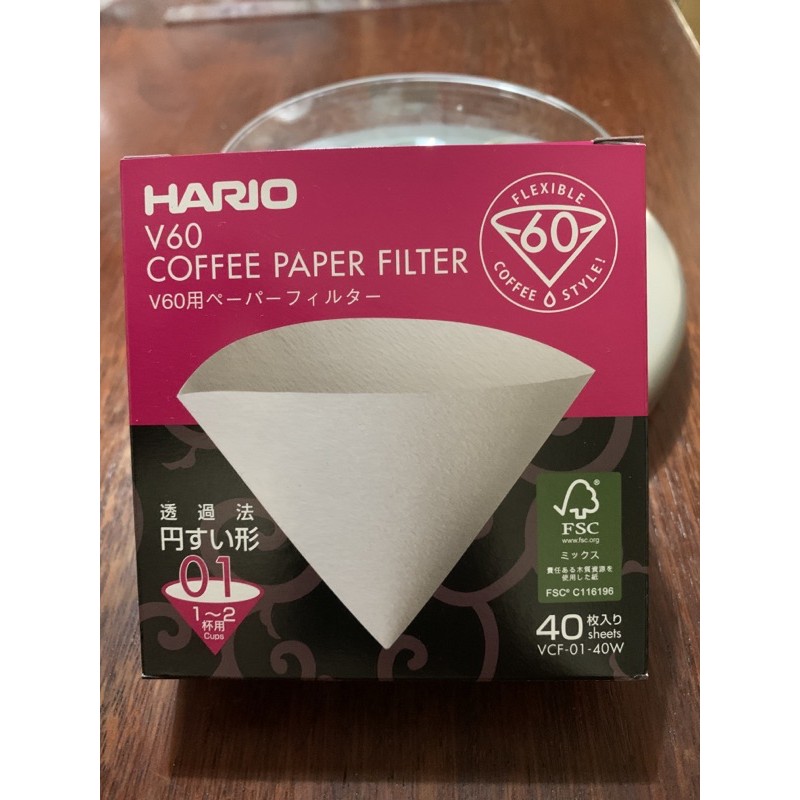 

coffee paper filter 01 v60 hario 40 sheet