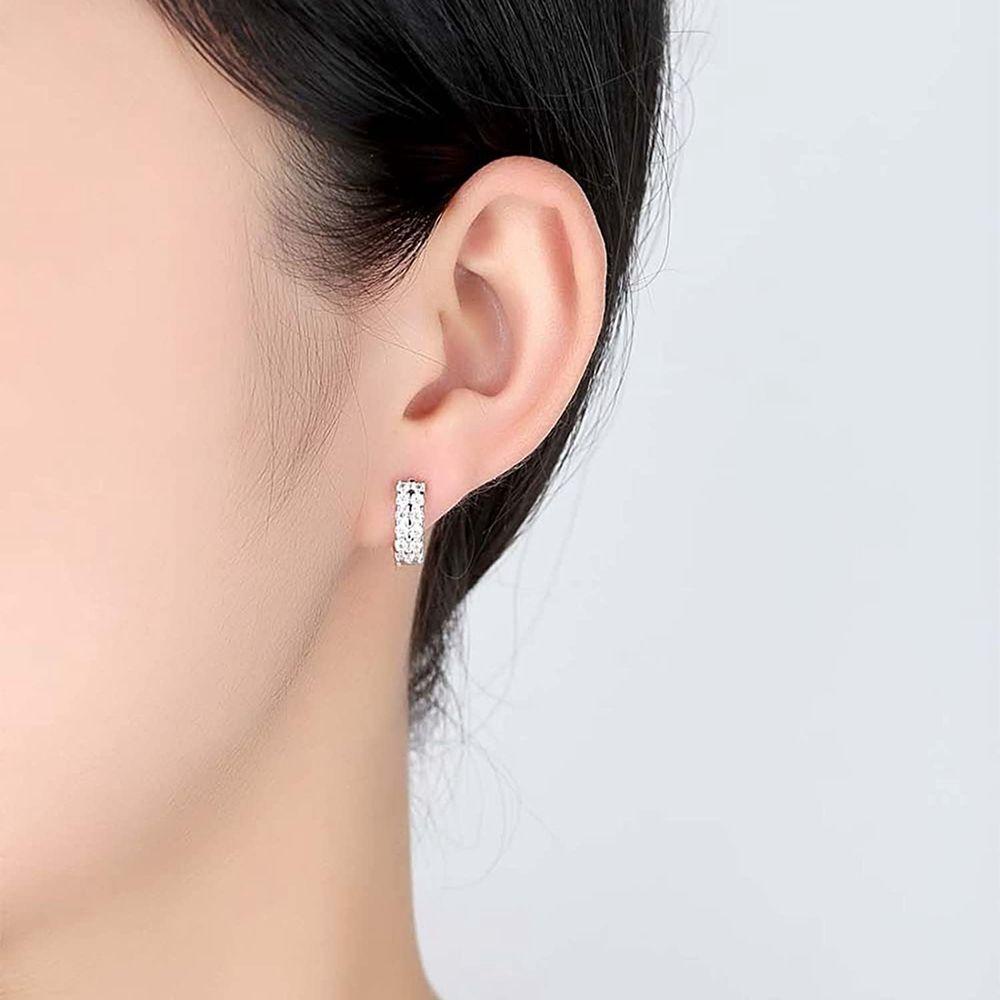 Lily Berlian Anting Perak Daith Keong Snug Helix Tulang Rawan Tragus Cubic Zirconia Huggie Hoop Earring Perhiasan Tubuh Zirkon Mengkilap Telinga Gesper