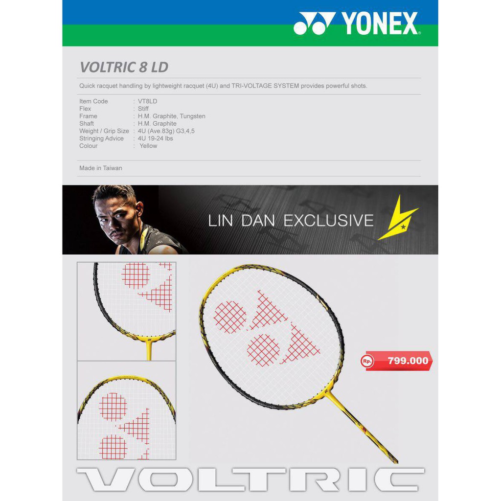 ORIGINAL YONEX VOLTRIC 8 LD RAKET BADMINTON