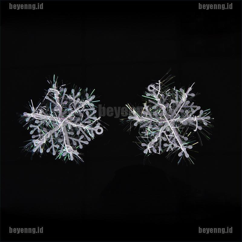 6 pcs Ornamen Gantung Desain Snowflake Warna Putih Untuk Dekorasi Pohon Natal
