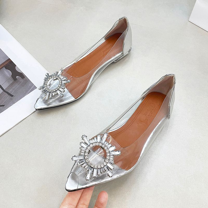 3cm 7cm DDS18090 Heels Runcing Transparant Wanita Fashion Import Bohemian Ready Jakarta Bisa COD (With Box)