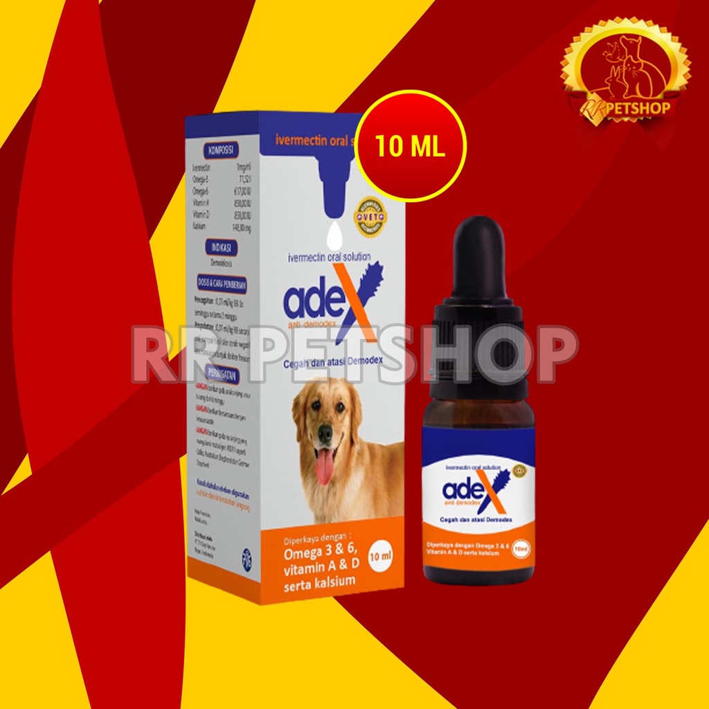 Obat Kulit Anjing Adex Invermectin 10ml Sirup anti Demodex