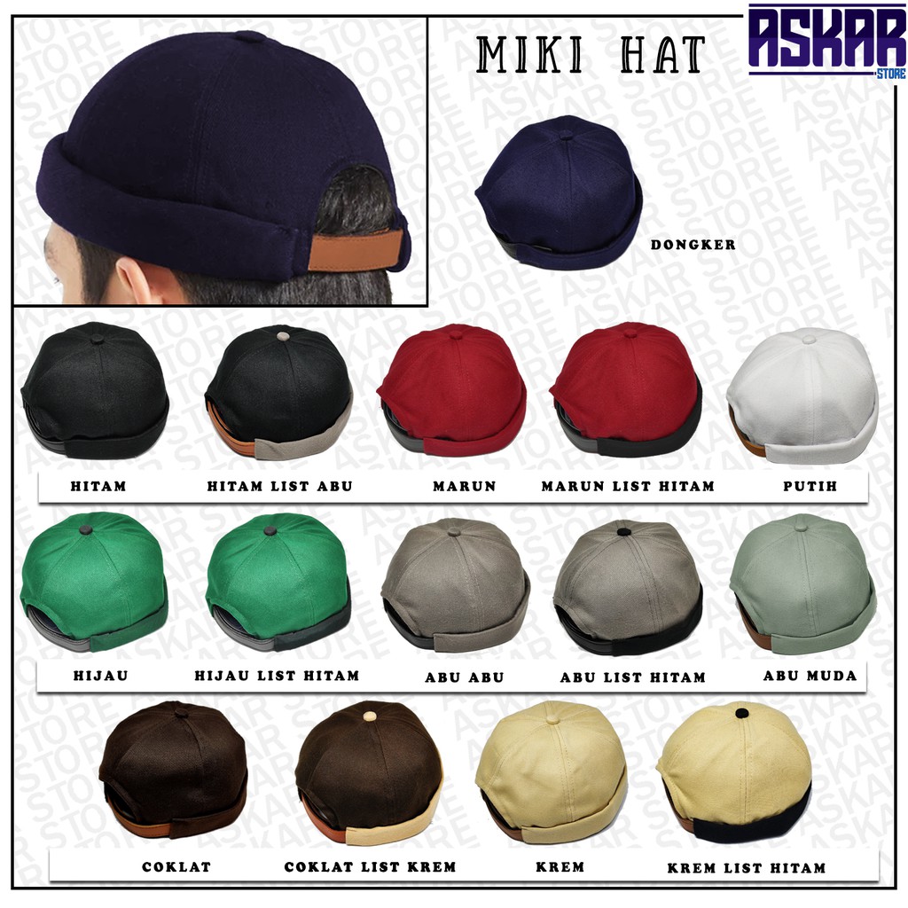 Topi peci miki hat polos dewasa peci uas mikihat peci kekinian