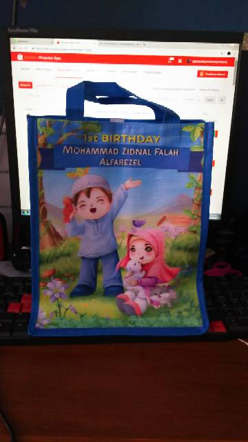 tas ultah / syukuran ukuran berkat kotak nasi Tas Size Berkat 20-2