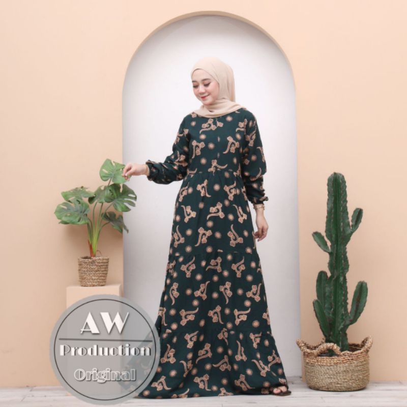 GAMIS RAYON PREMIUM MOTIF BUSUI BUMIL KEKINIAN DRESS WANITA BATIK PEKALONGAN TERMURAH