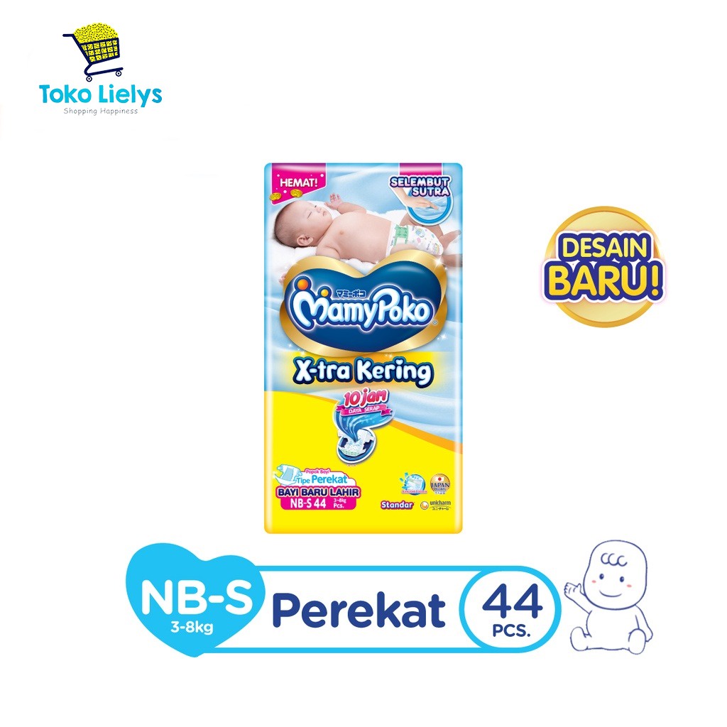 MamyPoko X-tra Kering - NB-S 44 - Popok Perekat Mamypoko NB44 S44