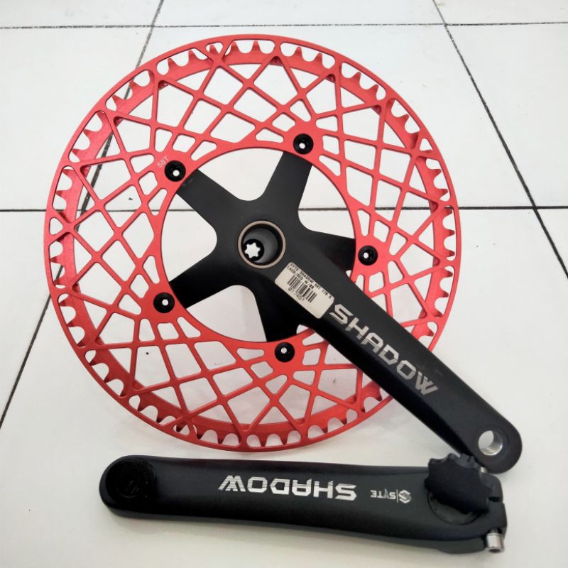 Crank Sepeda Lipat Syte Shadow 58T Tanpa Bb - Merah