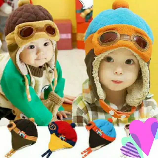 TOPI HANGAT /TOPI PILOT ANAK LUCU DAN IMUT