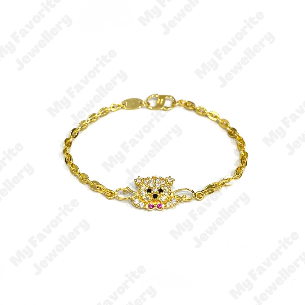 Gelang Anak Papan Teddy Bear Emas Asli Kadar 700