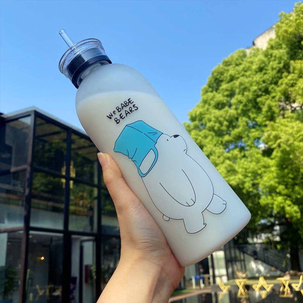 Botol Air Minum Portable Kapasitas Besar Motif Beruang Lucu Gaya Korea Untuk Pria / Wanita