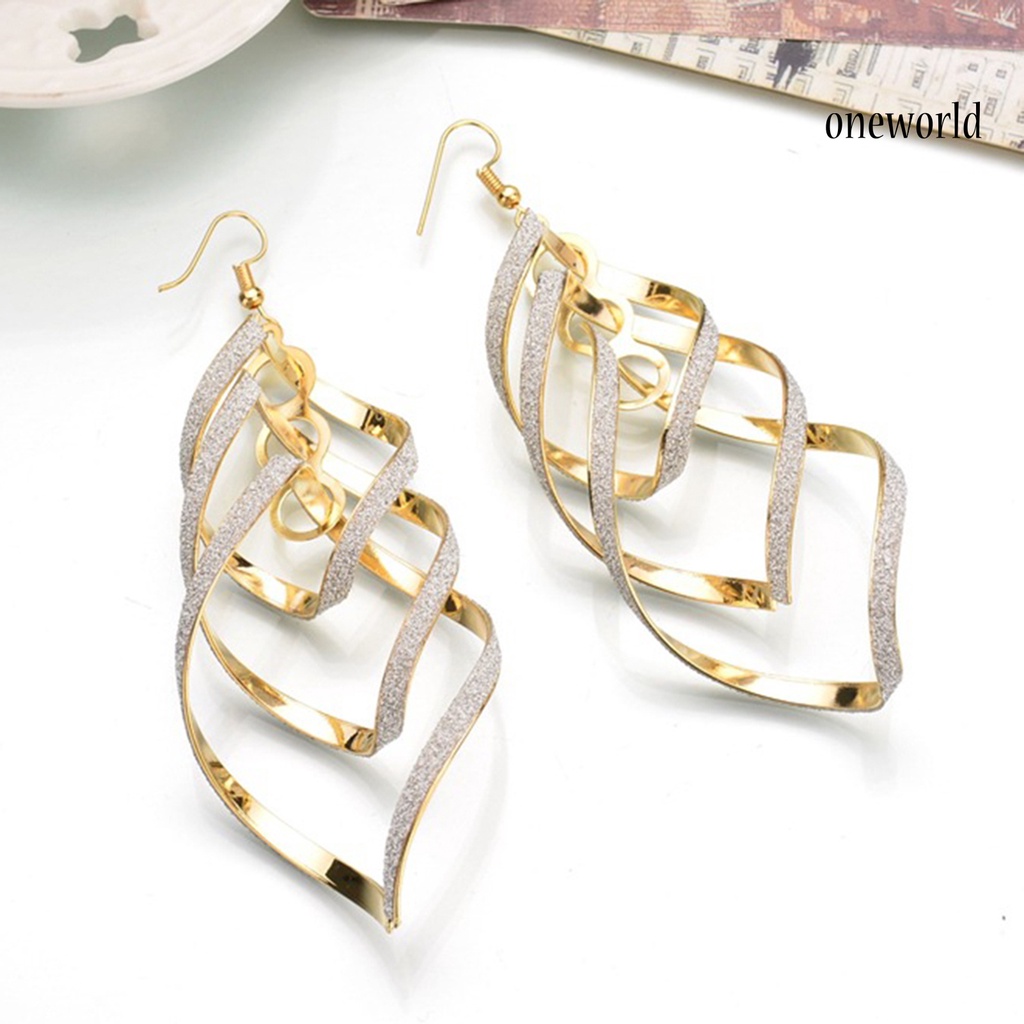 OW@ Earrings Sequins Skin-friendly Metal Fashion Ear Pendants for Dating