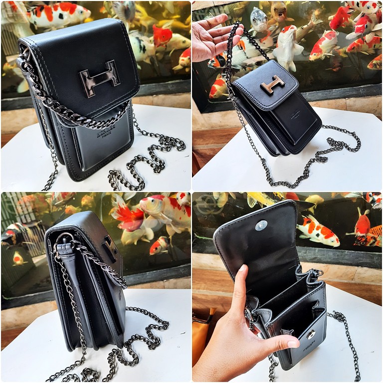 Tas wanita Selempang Hp 3 ruang H 6484 slingbag handphone Kekinian Korea