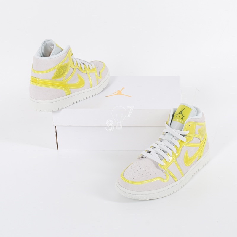 Air Jordan 1 Mid White Opti Yellow