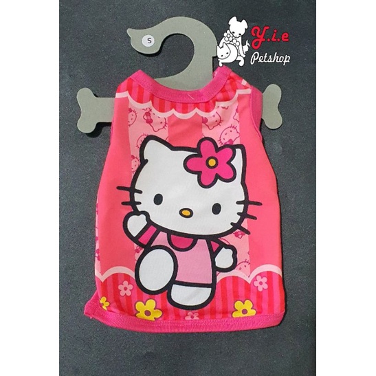baju hewan motif hello kitty pink bunga