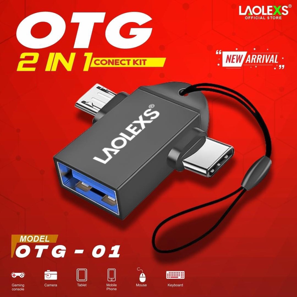 OTG 2in1 OTG-01 CONVERTER USB 3.0 TO MICRO AND TYPE-C LOG-ON LAOLEXS