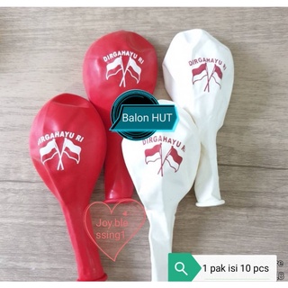 Jual Pak Isi Pcs Balon Latex Hut Ri Balon Merah Putih Balon