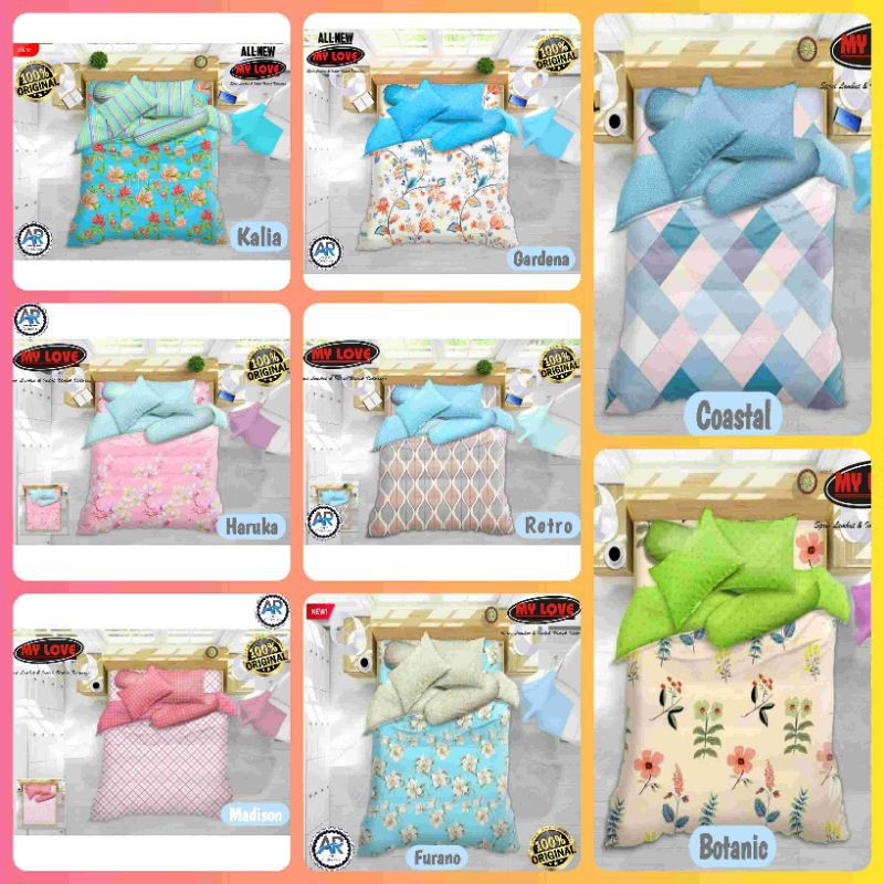 Bedcover My Love 160x200 180x200 Set katun Motif