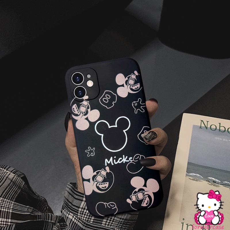 Cartoon Case Iphone 13 pro max 11 12 Couple 7 8 Plus Lover Cute Kawaii Xr Xs X Mickey Mouse Xs Max Se 2020 6 6S Plus Straight Edge Square Iphone 12 11 Pro Max Minnie Tpu Soft Camera Protector Cover