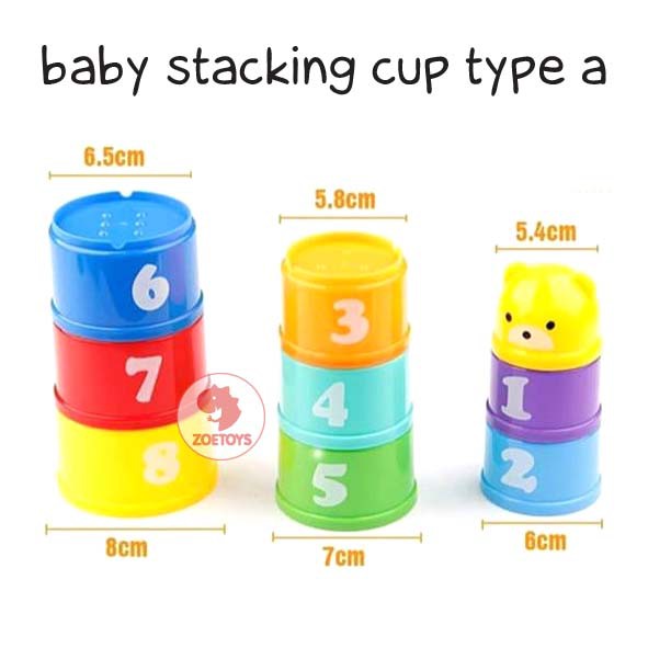 Zoetoys Baby Stacking Cup | Mainan Susun Gelas Bayi Anak | Edutoys