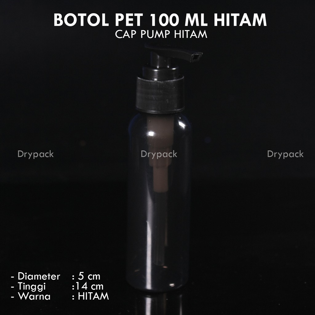 Botol PET 100 ML Hitam Pump