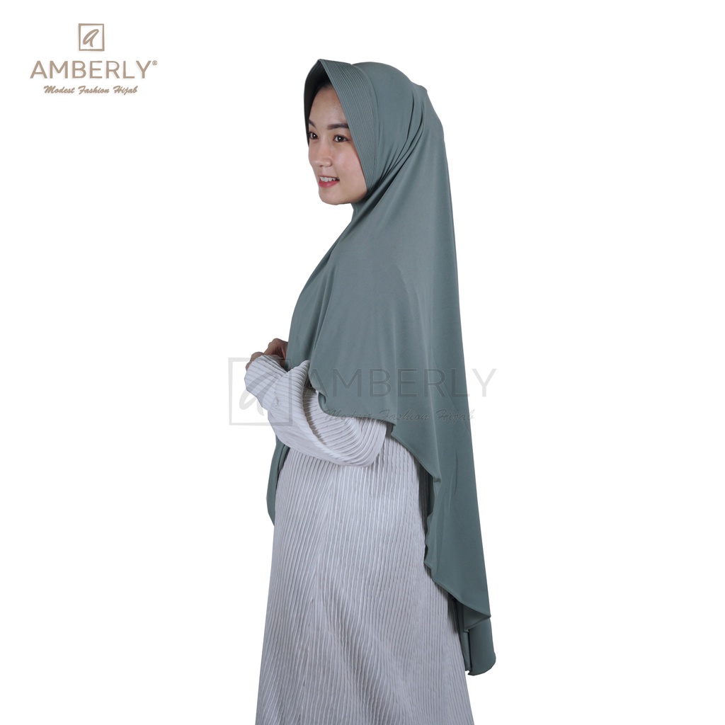 AmberlyHijab Jumbo Runcing Jilbab Instant Bahan Jersey Super