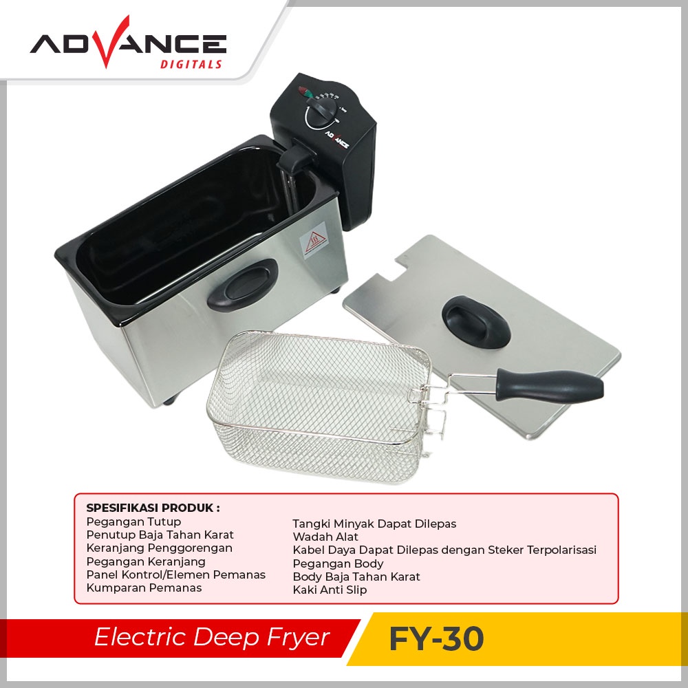 Advance Electric Deep Fryer FY-30 3 Liter Garansi 1 Tahun