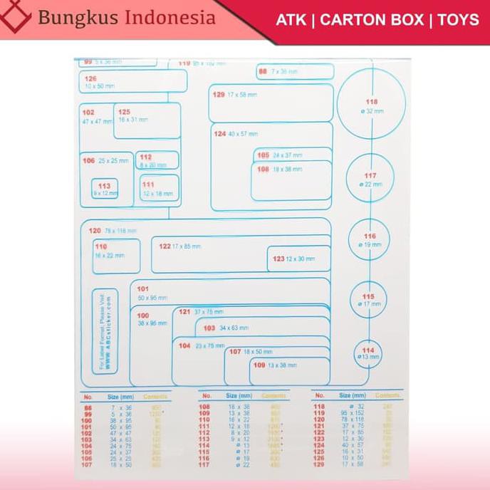 Stiker Label Abc 109 Polos Self Adhesive Label Label Undangan Shopee Indonesia