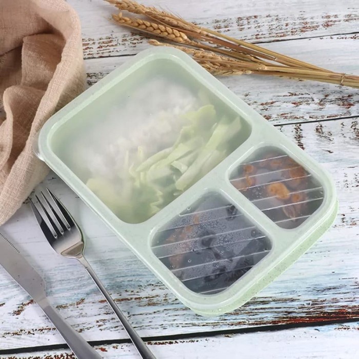 Tempat Makan Kotak Bekal Microwavable Lunch Box Kotak Makan Anak - Hijau