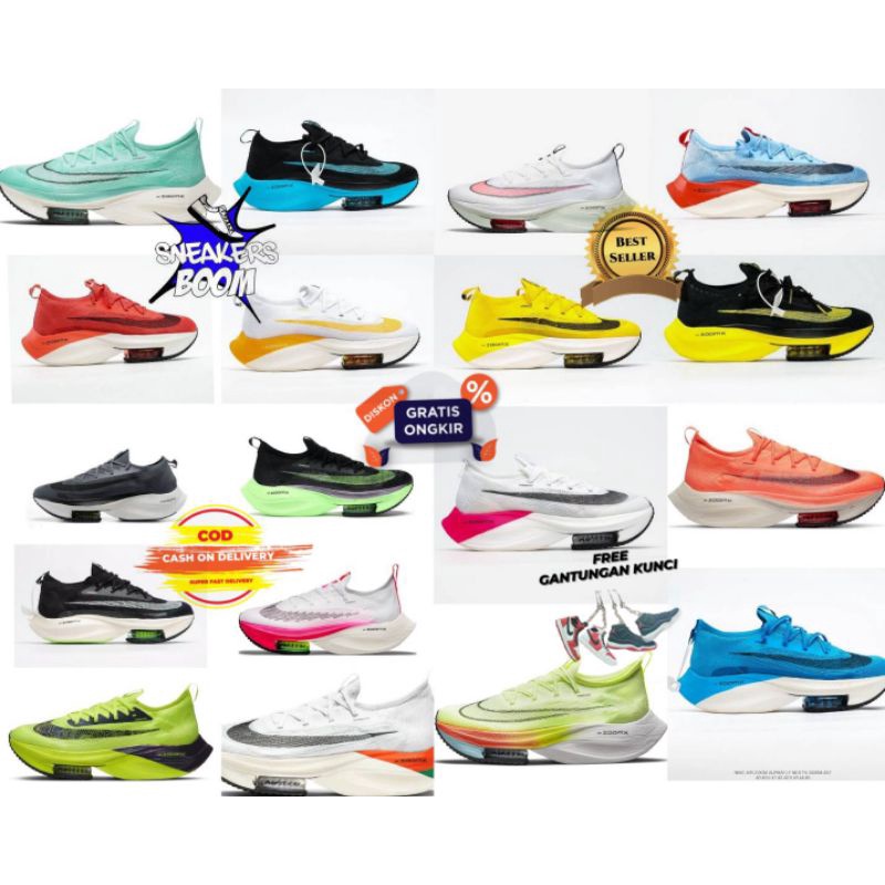 SEPATU LARI PRIA AIR ZOOM ALPHAFLY NEXT% BLACK ELECTRIC GREEN WATERMELON KENYA