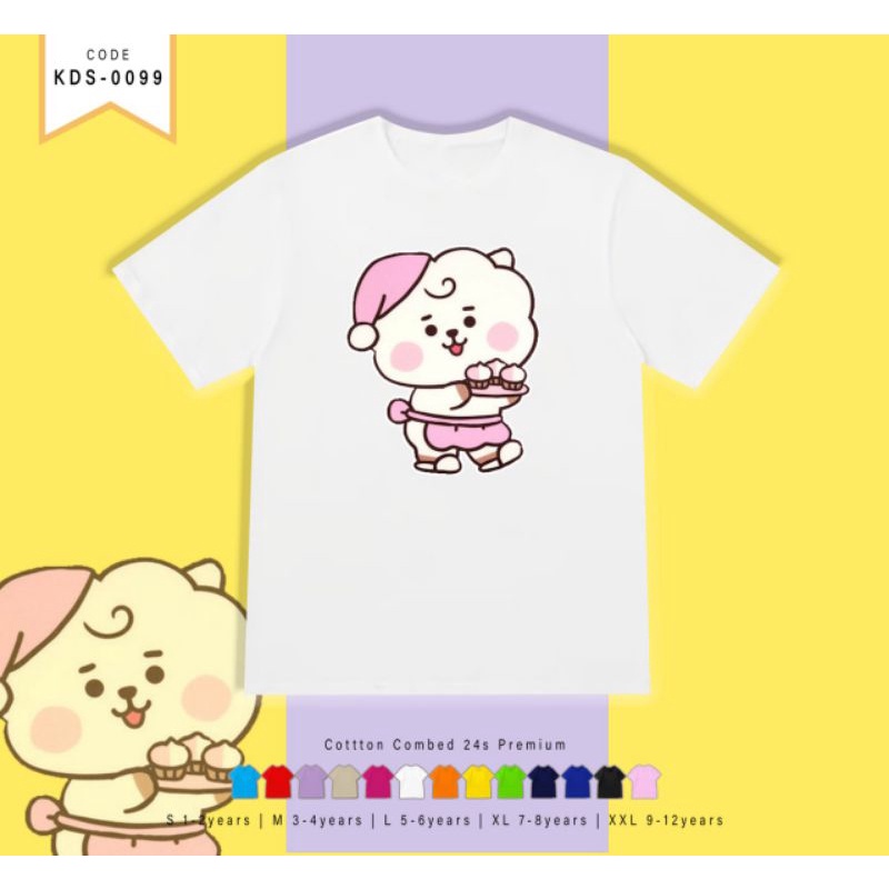 KAOS ANAK-ANAK BT21 LUCU/T-SHIRT KIDS BT 21 CEWE COWO