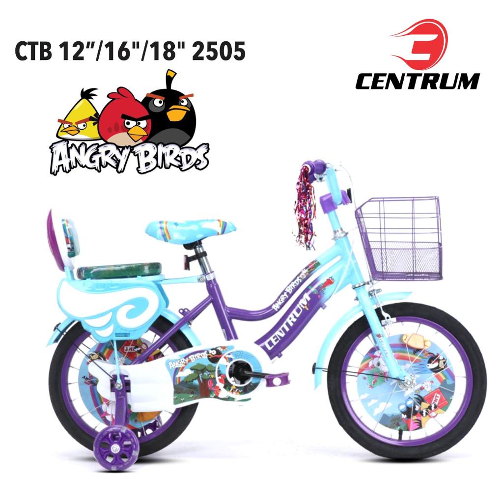 (Tanpa sandaran belakang) Sepeda Mini Centrum CT2505 Angry Bird 18Inch Sepeda Anak Perempuan 5-9Tahu