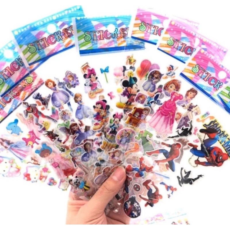 Sticker Stiker Anak Kartun Timbul Reward Motif Random Jual Satuan MURAH
