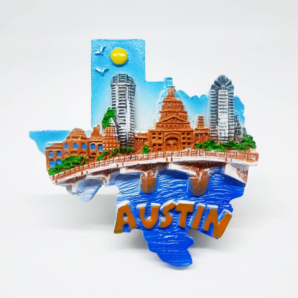 Fridge Tempelan Magnet Kulkas Souvenir Negara Amerika America USA Amrik Austin 27