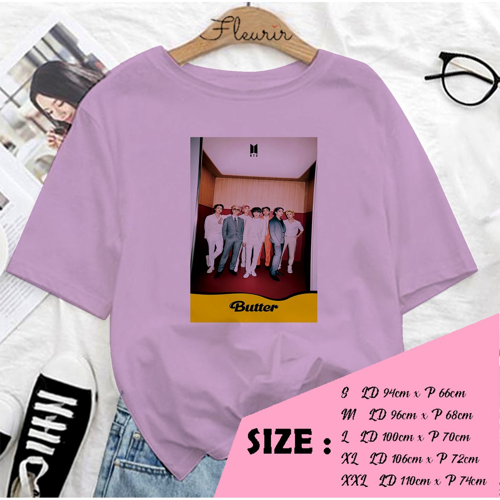 FLEURIR - KAOS  BUTTER ALL KPOP KAOS OVERSIZE KATUN KAOS WANITA DEWASA TUMBLR TEE UNISEX JUMBO