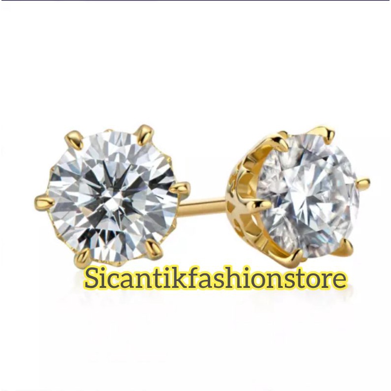 Anting Titanium Silver Gold Anting tusuk permata zircon Silver Gold Titanium Gold Silver titanium