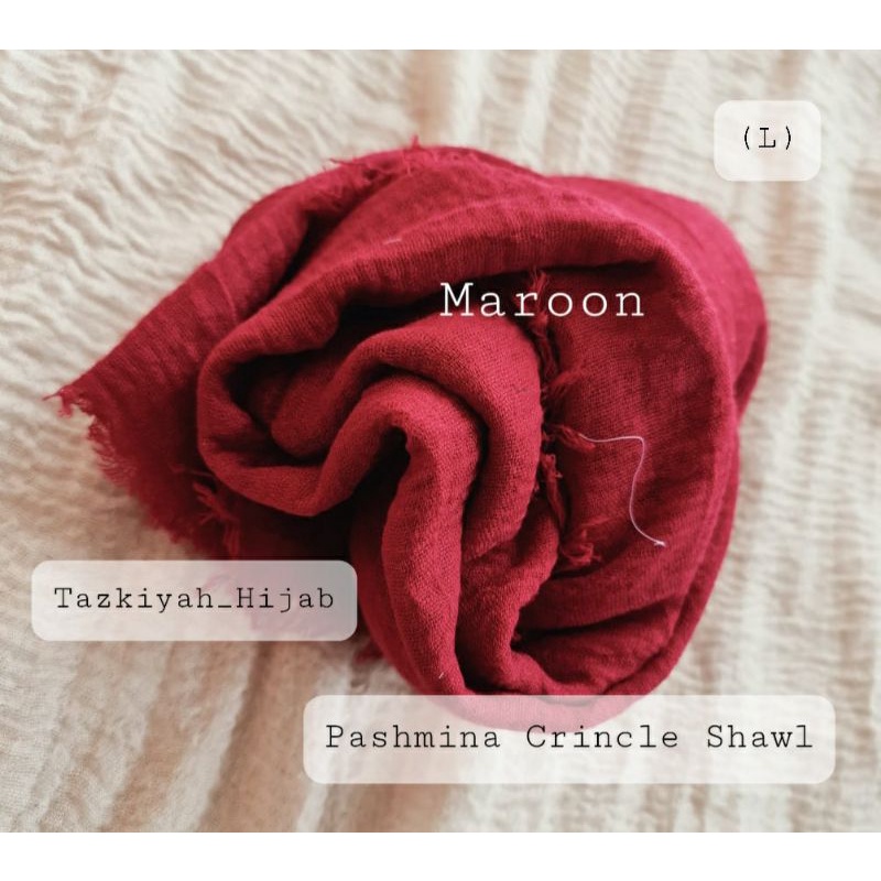 Pashmina Crinkle Shawl-Maroon**(L)