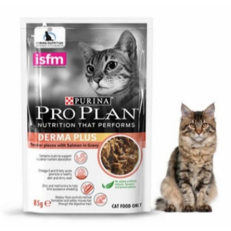 Makanan basah Kucing - Proplan sachet dermaplus 85gr wet food