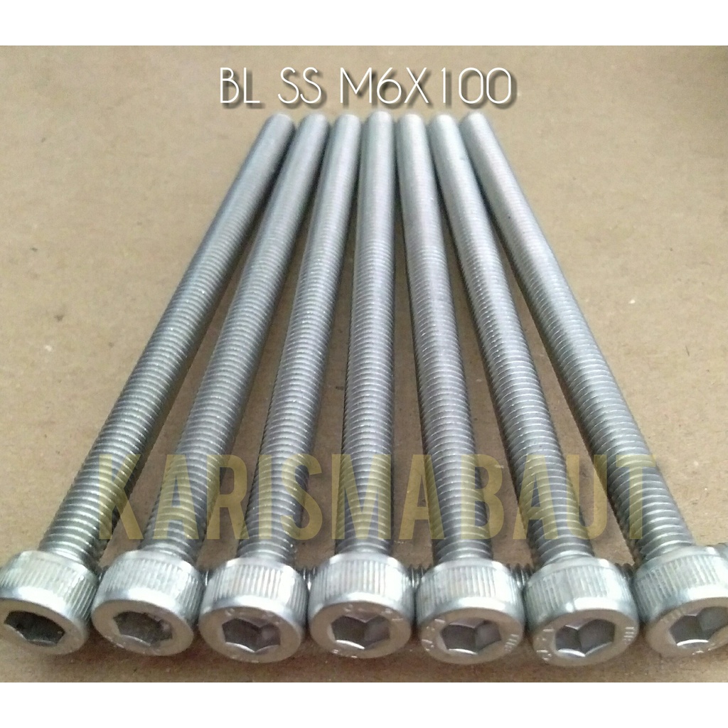 Baut L stainless steel m6 x 100 / BL SS 6x100 (kunci L m5)