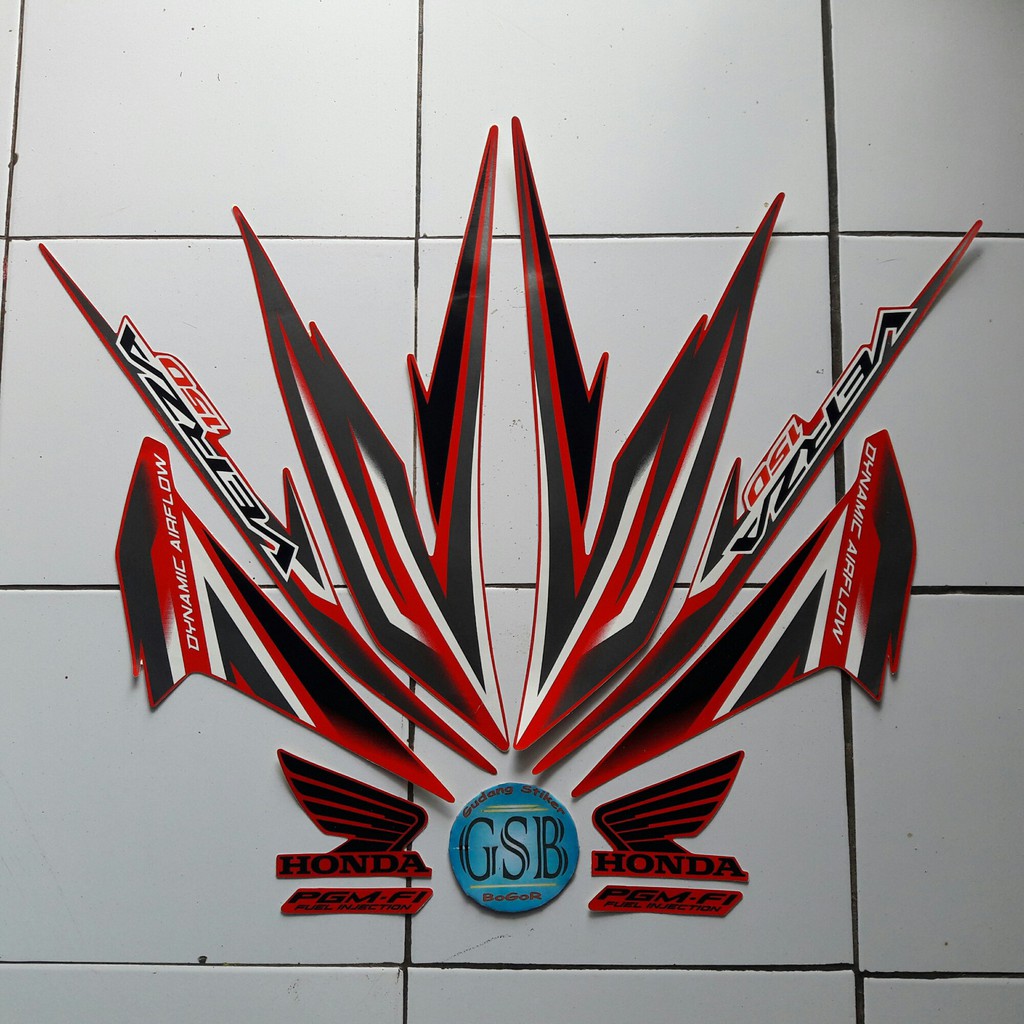 stiker lis motor honda verza 150 2015 merah
