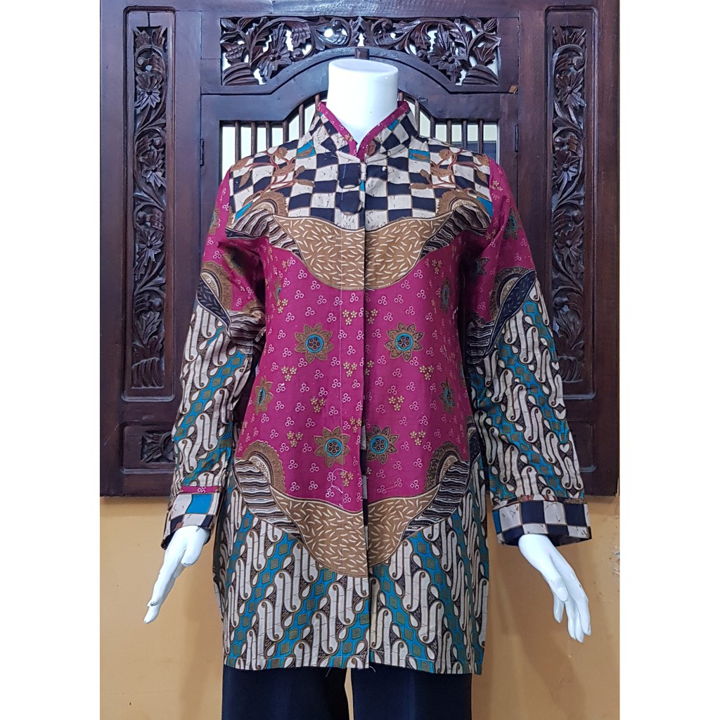 Atasan Blouse Batik MOSA Wanita Lengan Panjang. Motif ...