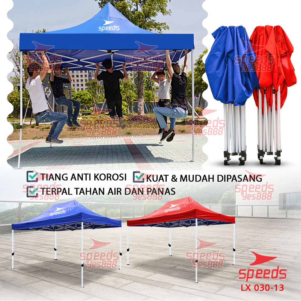 Tenda Bazzar Lipat 3 x 4,5 M Tenda  Rangka Putih Pameran Tenda Otomatis SPEEDS 030-13