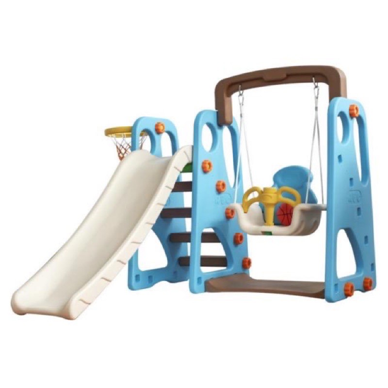 Mainan Anak Perosotan / Slide Folding Slide Play Ground + Ring Basket + Ayunan / Swing (JM30212)